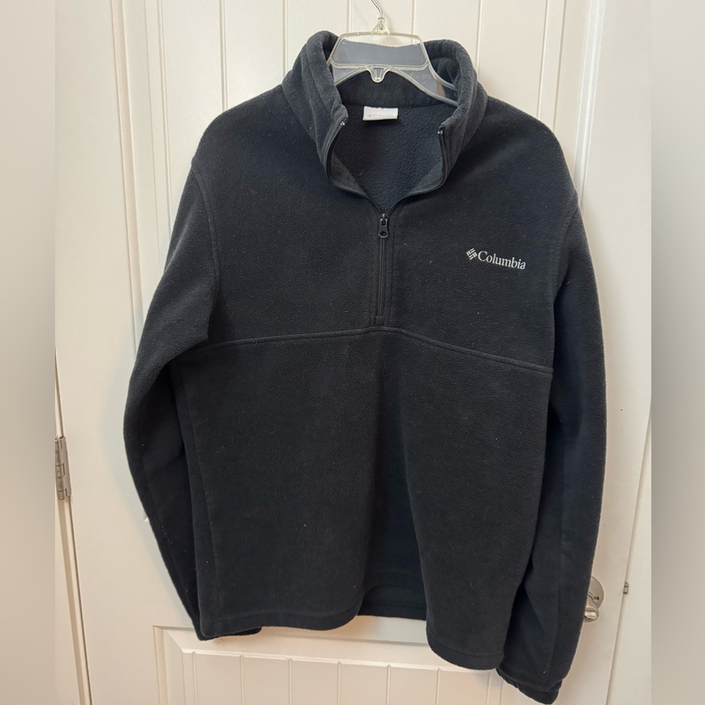 Columbia Men's Omni Heat 1/4 Zip Long Sleeve Fleece Jacket Black Size medium